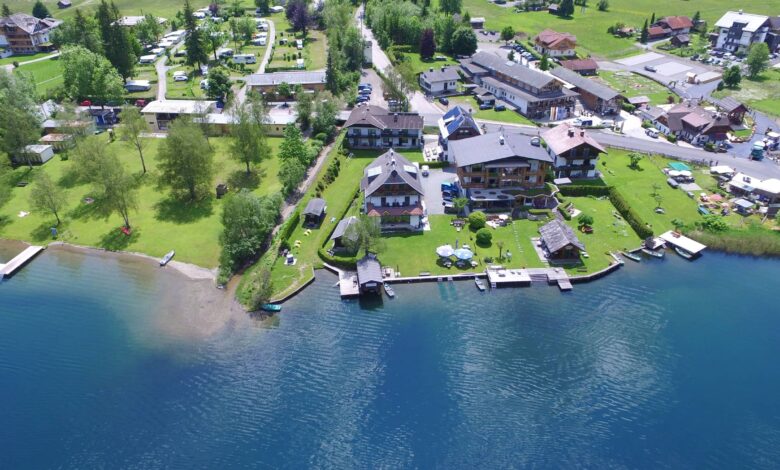 Die Pension Seeheim am Weissensee aus der Luft gesehen!